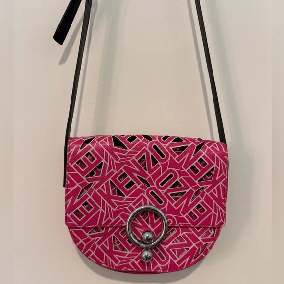 KENZO Hot Pink Laser Cut Leather Flying Crossbody Bag in Pristine Condition - Picture 4 of 17
